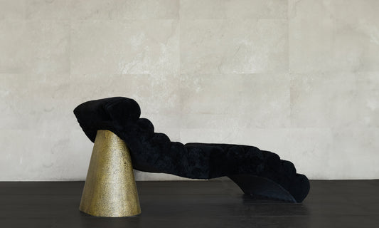 POUND CHAISE | BLACK SHEARLING