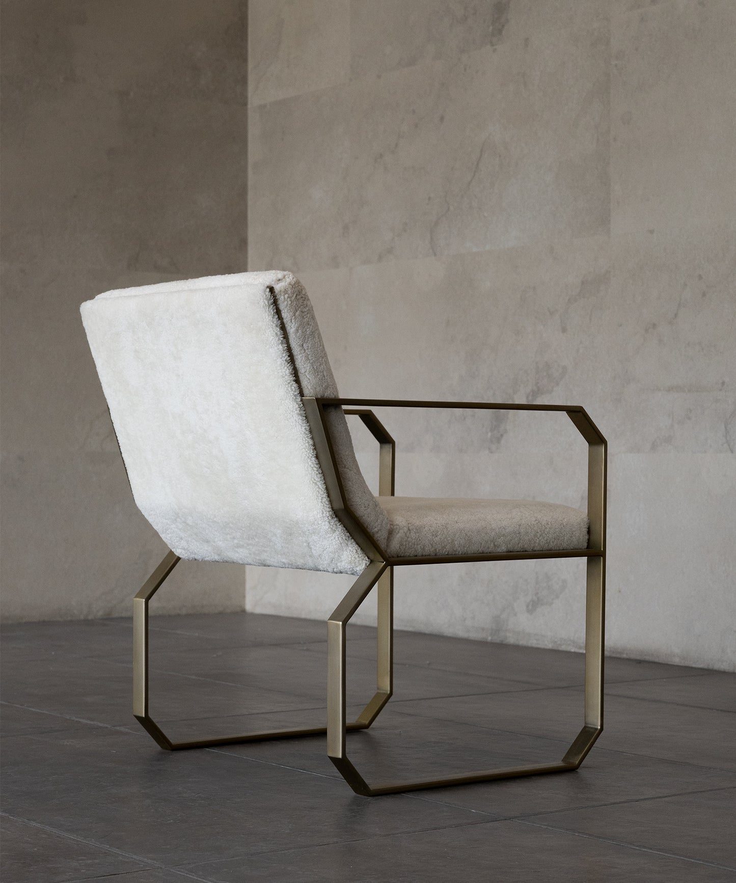 DIP DINING CHAIR | CREAM SHEARLING