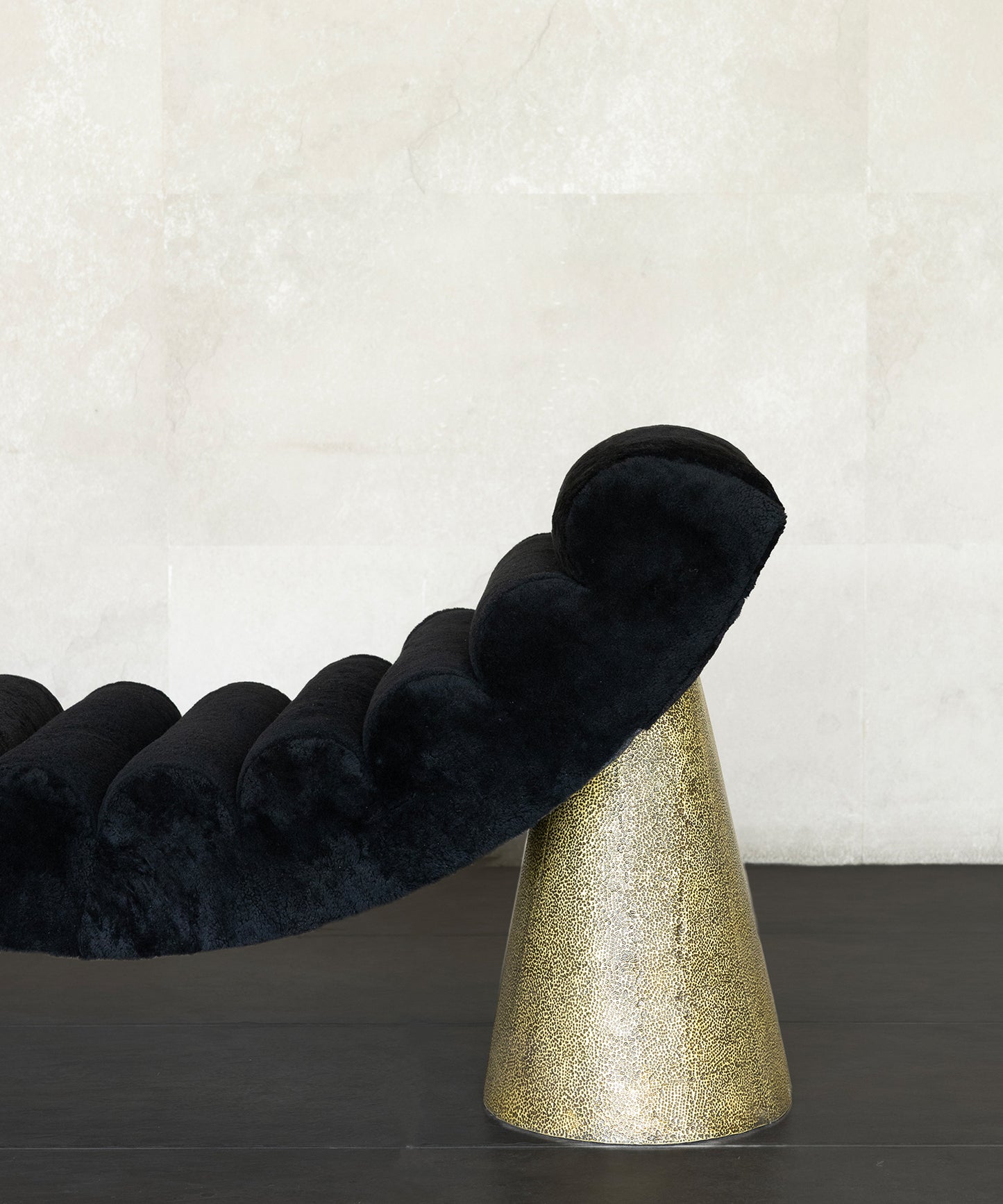 POUND CHAISE | BLACK SHEARLING