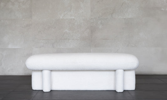 SHORN DINING BENCH | SOFT WHITE