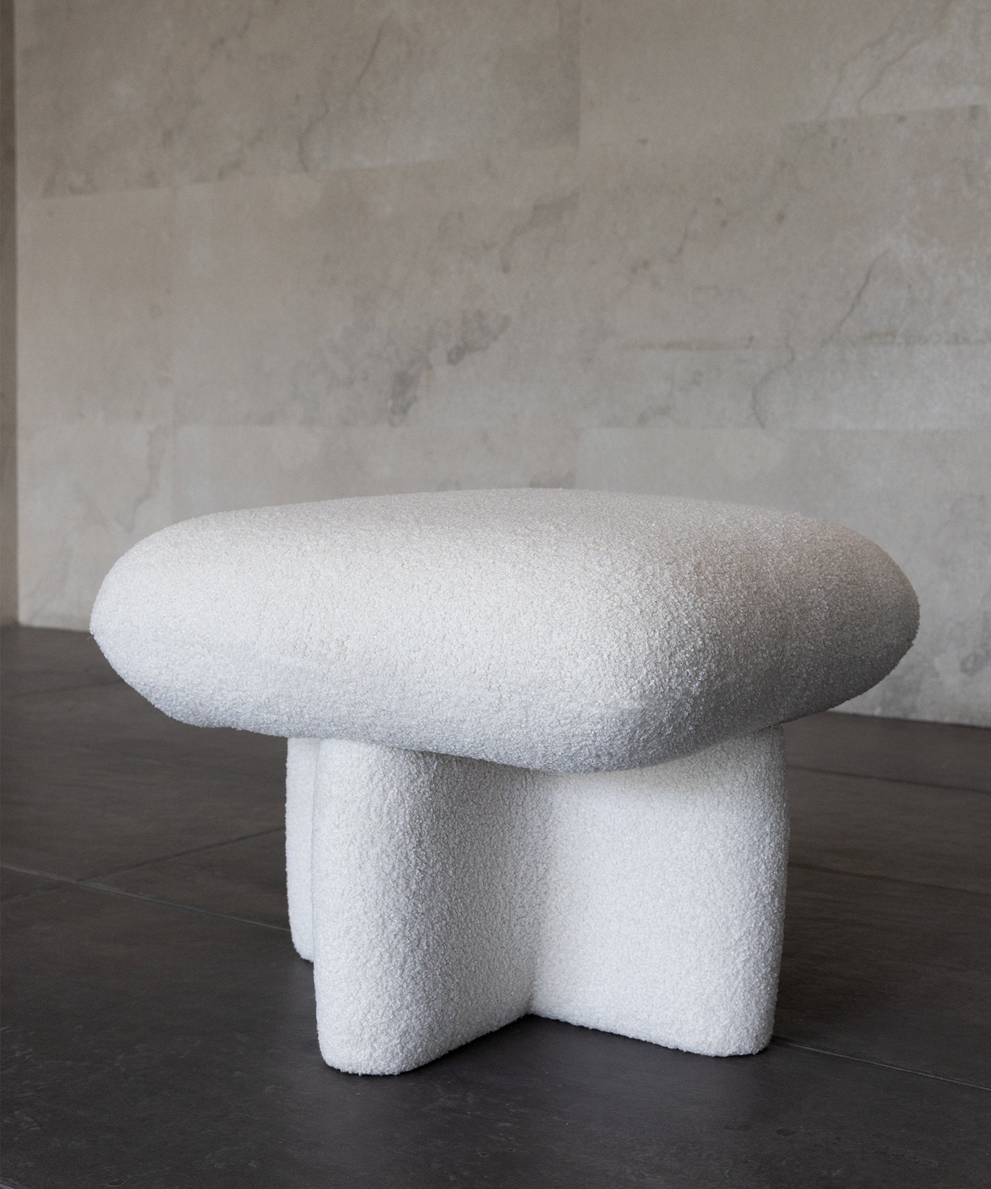 SHORN OTTOMAN | SOFT WHITE