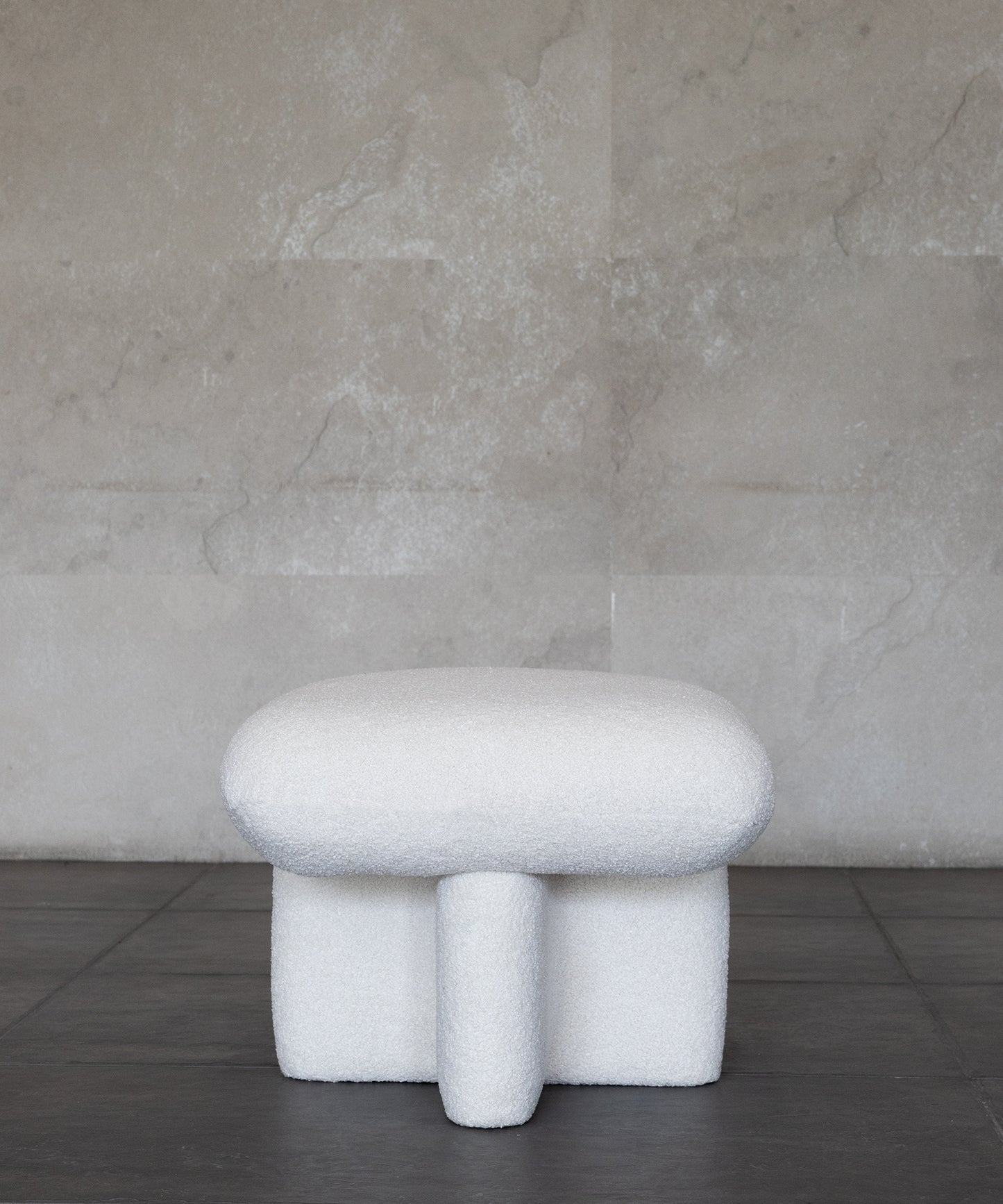 SHORN OTTOMAN | SOFT WHITE