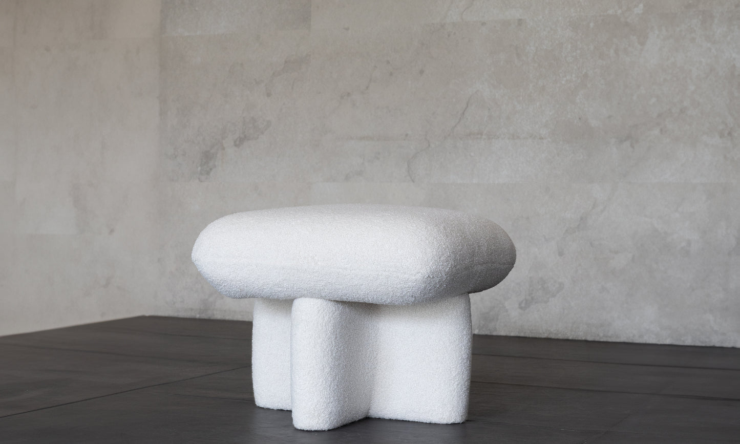 SHORN OTTOMAN | SOFT WHITE