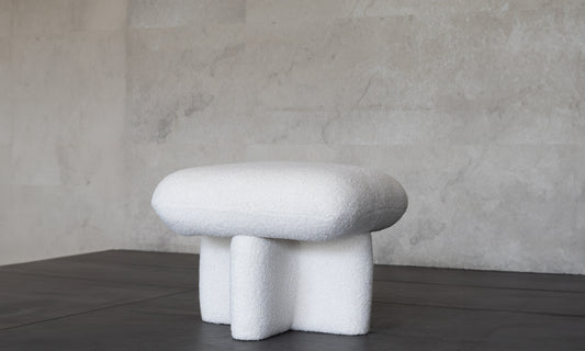 SHORN OTTOMAN | SOFT WHITE