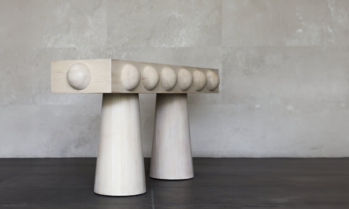 STUD CONSOLE | BLEACHED WHITE OAK