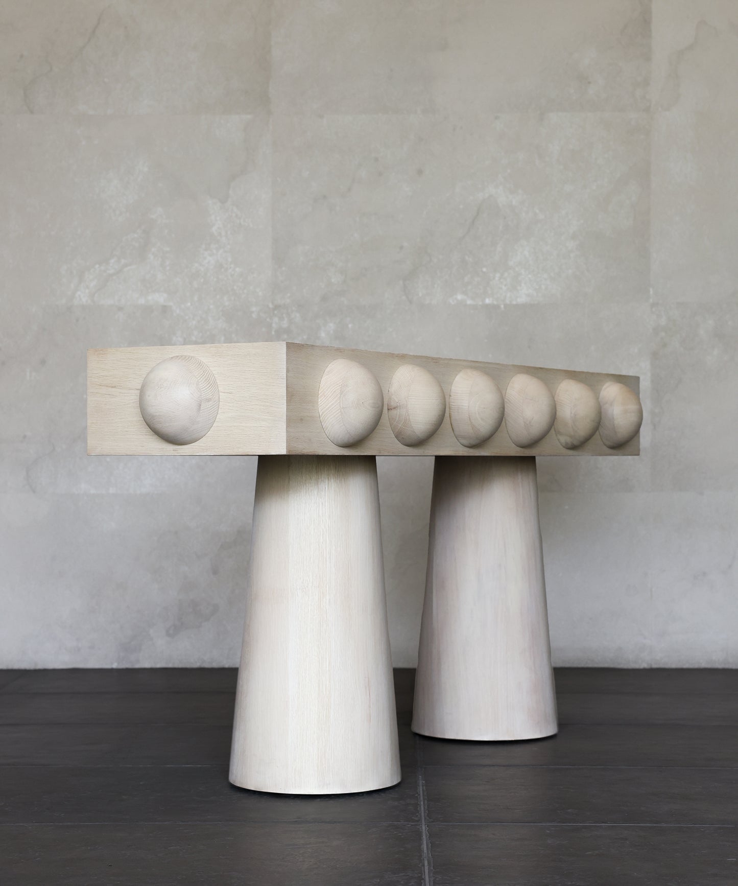 STUD CONSOLE | BLEACHED WHITE OAK