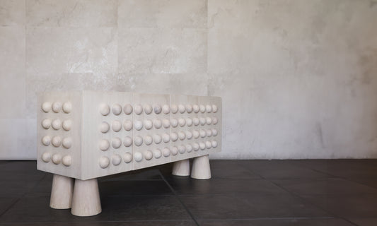 STUD CREDENZA | BLEACHED WHITE OAK