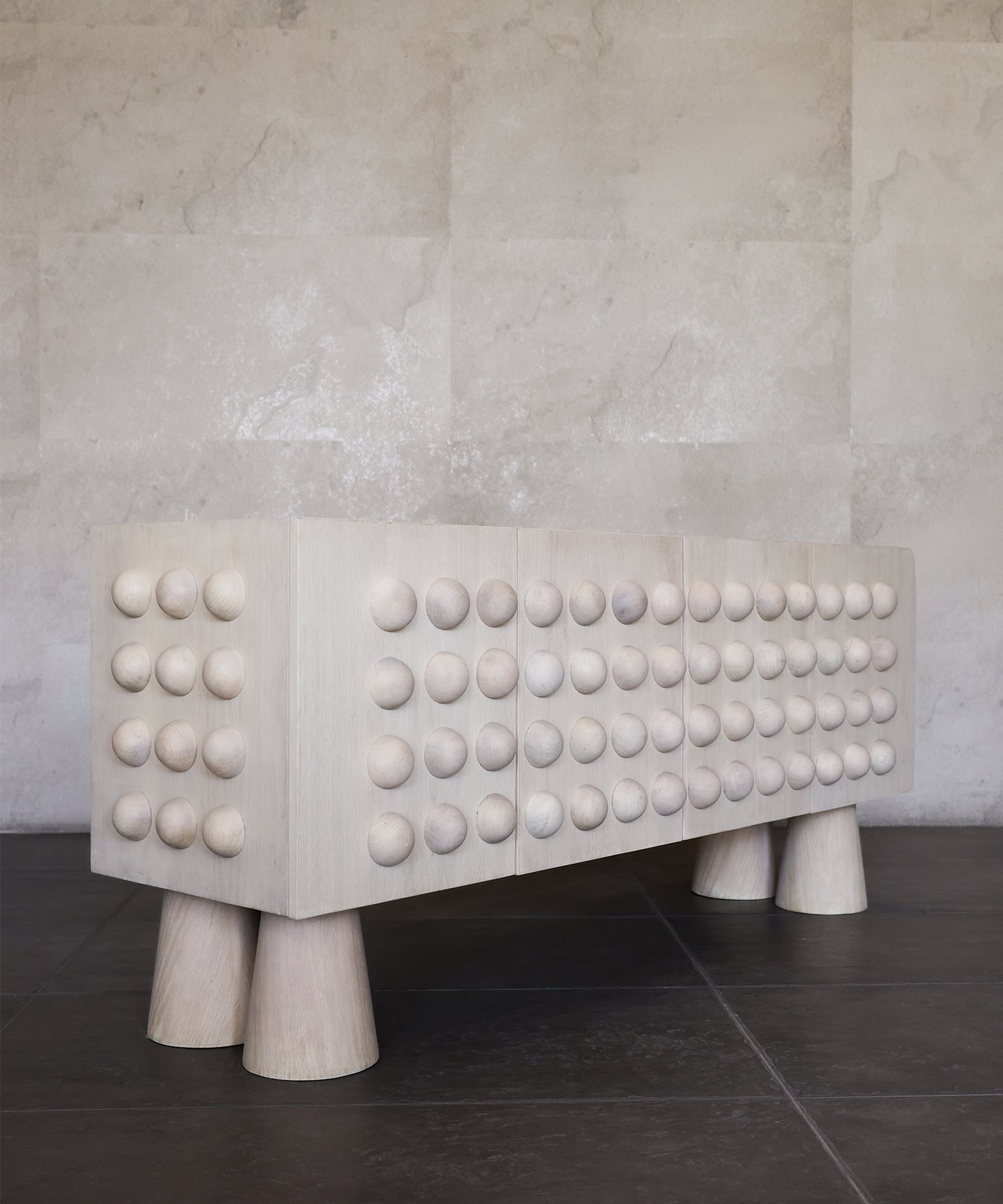 STUD CREDENZA | BLEACHED WHITE OAK